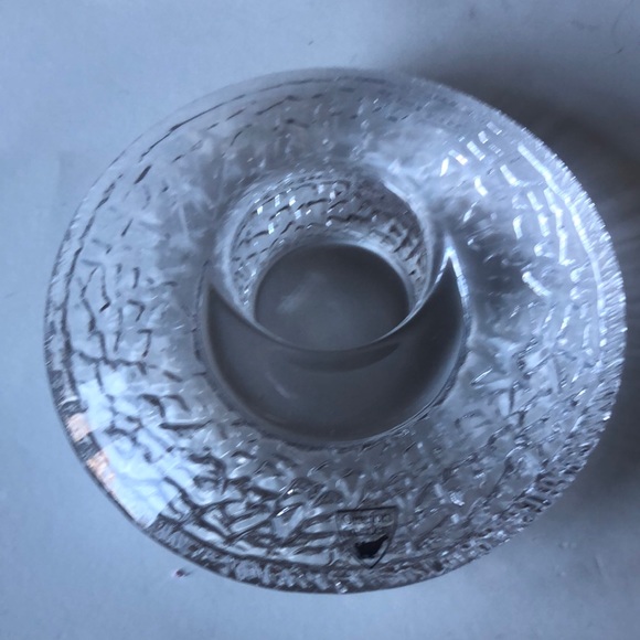 NWT Orrefors Crystal glass Discus Votive Candle saucer Holder Sweden sti… - Picture 2 of 8